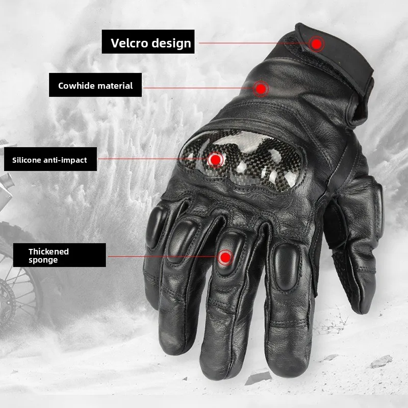 Tactical gloves Cowhide non-slip wear-resistant anti-collision field training combat locomotive off-road motorcycle gloves