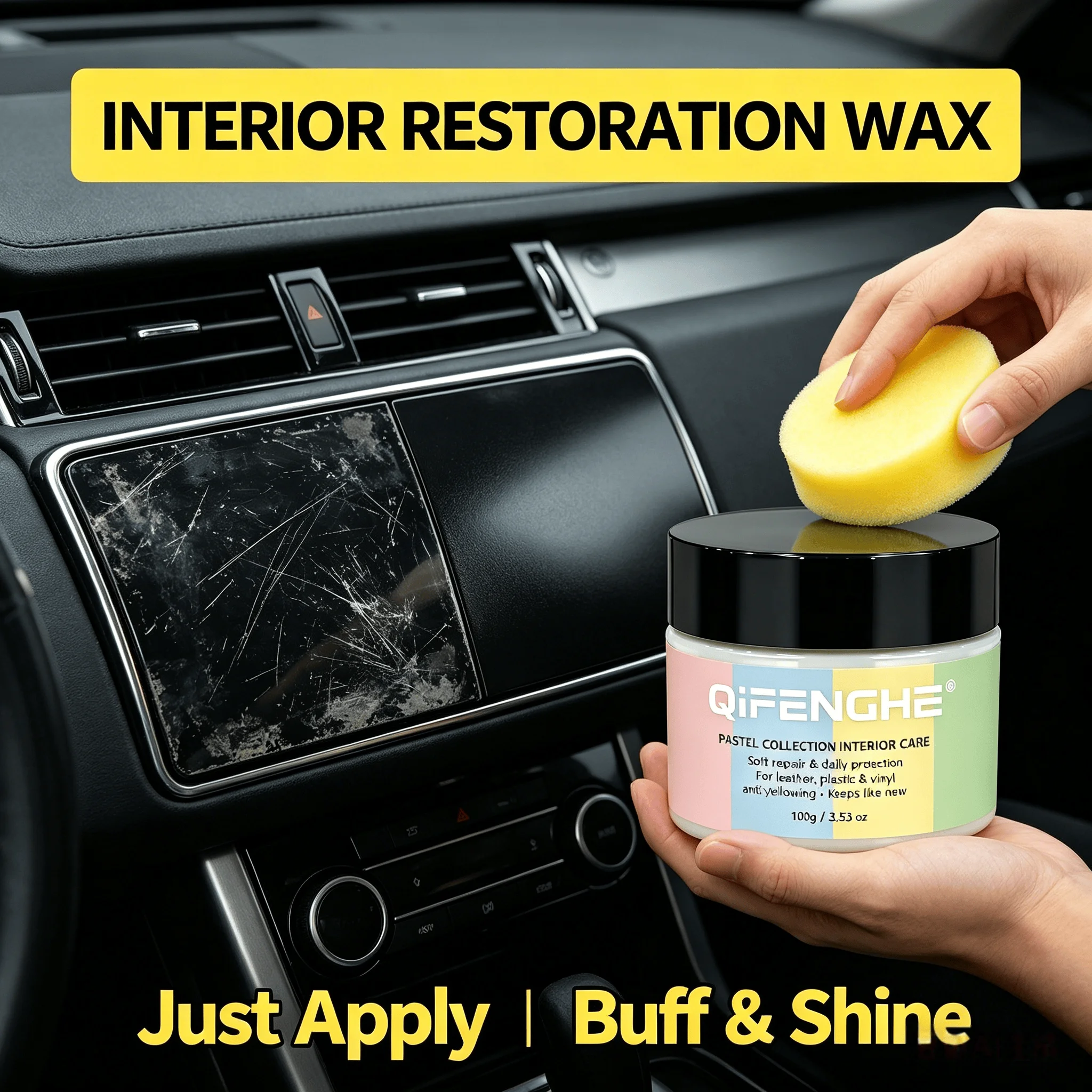 

Seat Renew Wax 100g – Erase Scuffs & Worn Spots on Auto Seats – Deep Nourish for Leather & Plastic – Easy Apply