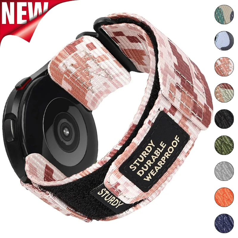 22mm 20mm Camouflage Nylon Strap for Samsung Galaxy Watch 6 Classic 43 47mm 6 5 4 Loop Bracelet for Huawei Watch GT4 3 4Pro Band