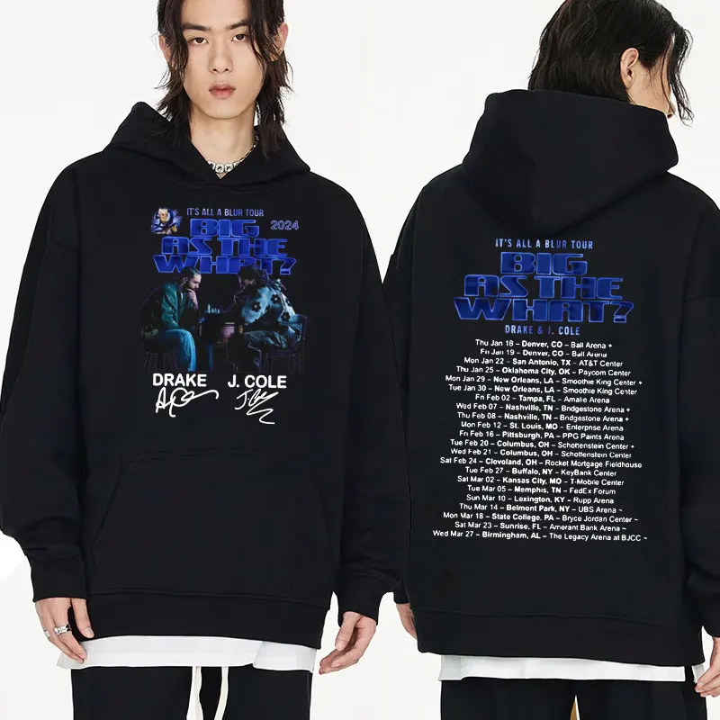 

Rapper Drake and J Cole Tour Graphic Printed Hoodie Men Vintage Harajuku Sweatshirts Fashion Cotton Fleece Hoodies Male Pullover