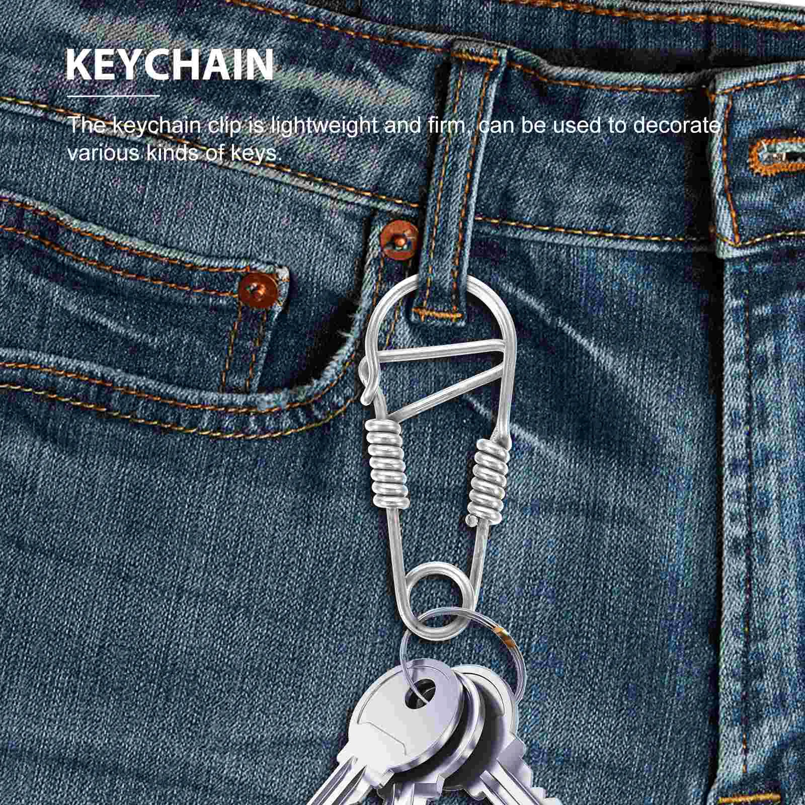 Key Chain Heavy Duty Hooks Carabiner Ring Keychain Stainless Steel Metal Keychains Clips Holders Man Safety Cool for Men