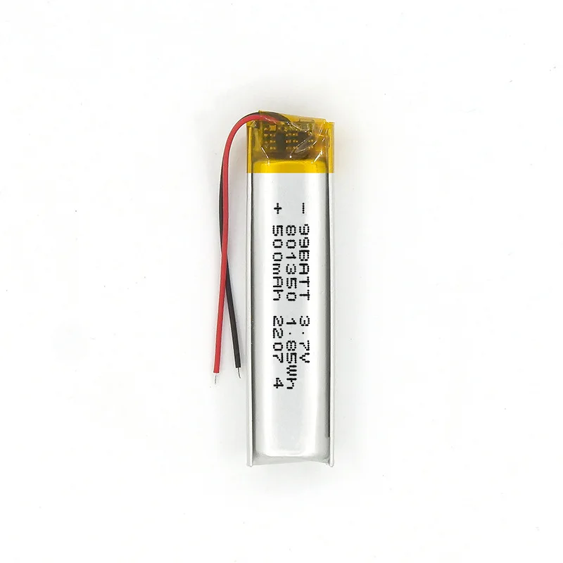 801350 3.7V 500mAh Rechargeable Polymer Li-Po Battery Built-in Protection Board For Wireless Bluetooth Neckband Headphones