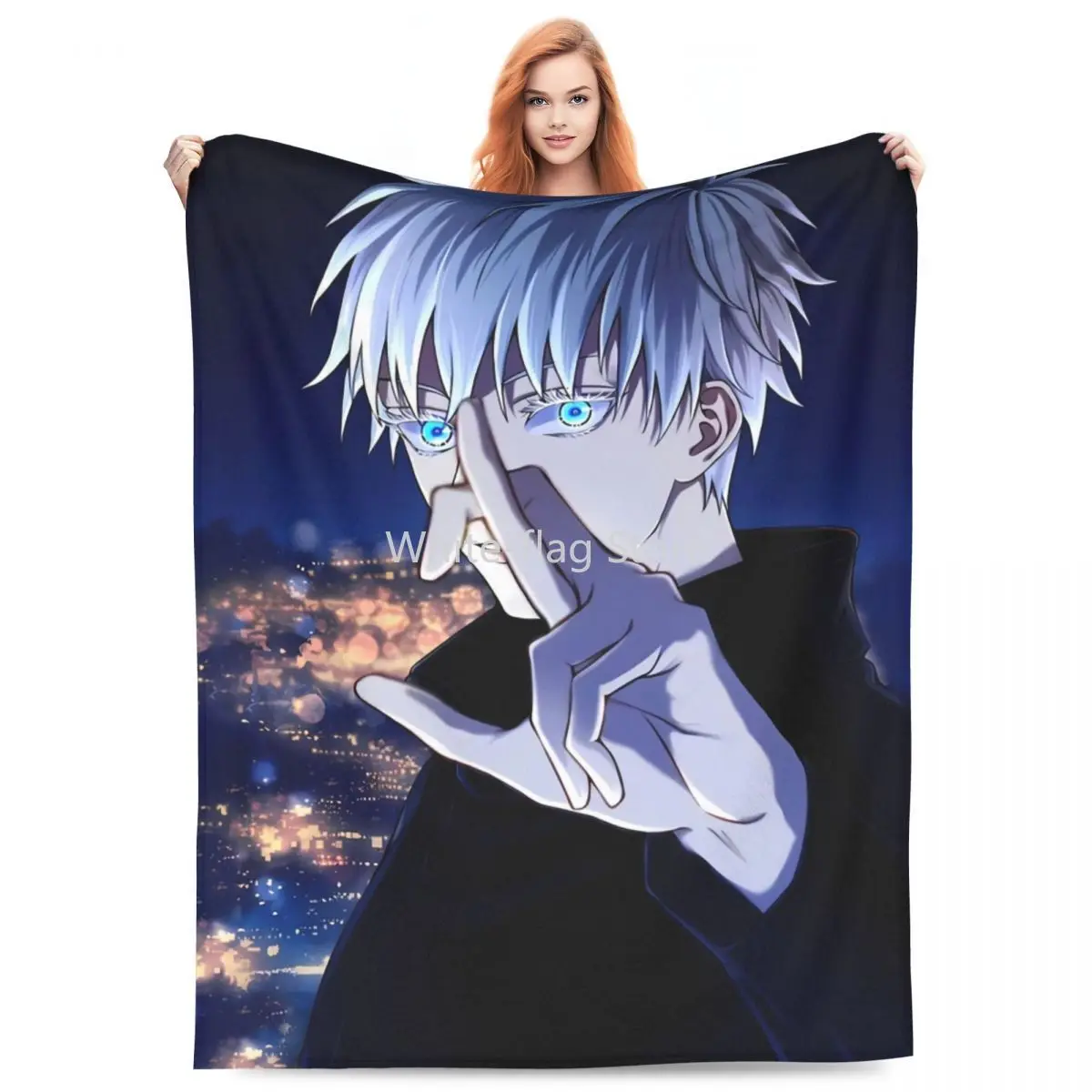 

Soft Warm Manga Blanket Travel Office White Hair Bedding Throws Flannel Bedspread Chair Sofa Bed Cover