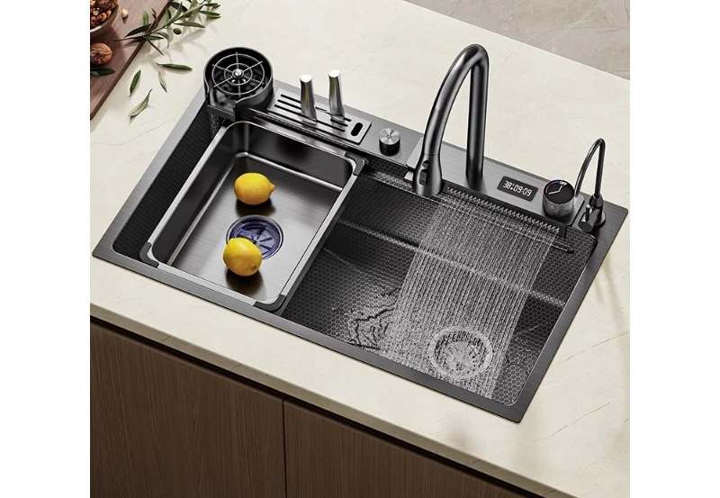 Customizable Kitchen Vegetable Basin Large Single Slot Stainless Steel Multifunctional Household Countertop Dishwashing Sink