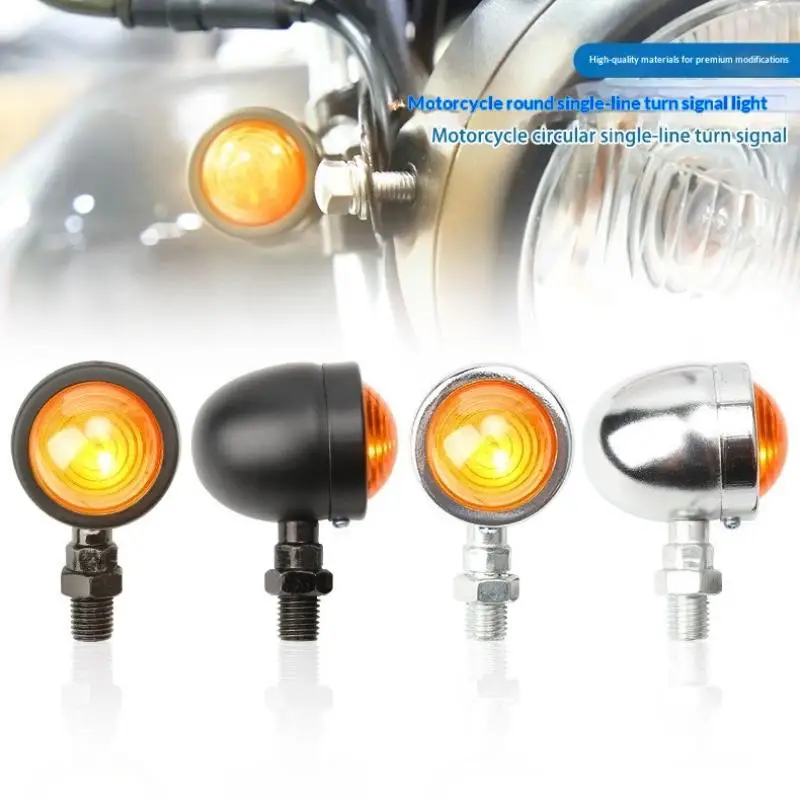 Motorcycle Turn Signal Lights 2Pcs 12V Single Wire Universal Waterproof High Brightness for Scooter ATV Dirt Off-Road Bike