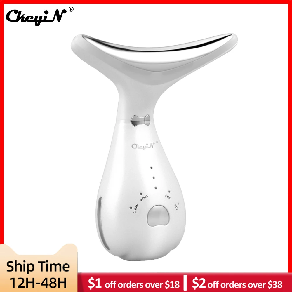 CkeyiN Neck Face Beauty Device massaggiatore facciale LED Photon Skin Care Machine Face Lifting rassodante collo rughe rimozione sbiancante
