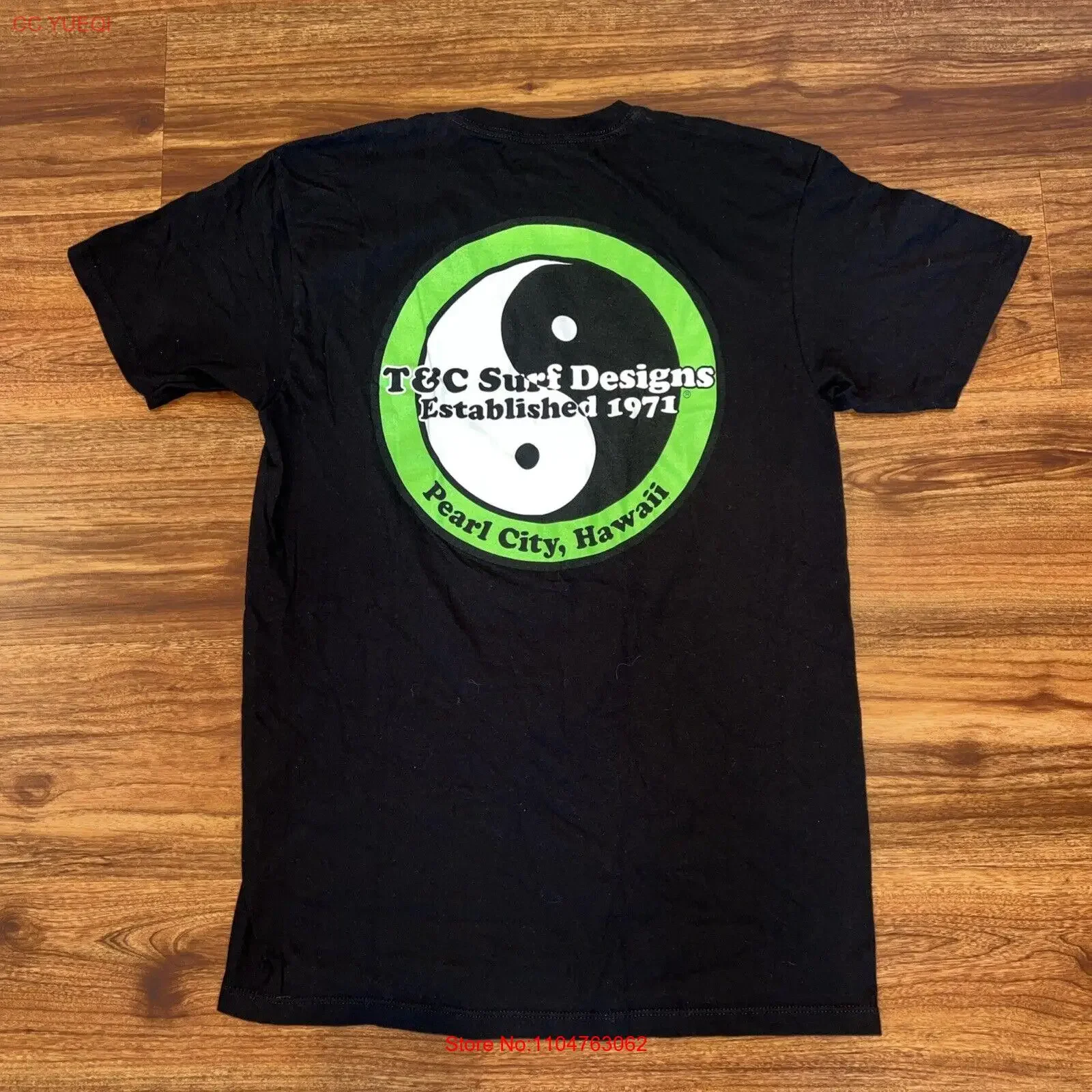Mens Town And Country Surf Designs Pearl City T C Shirt Medium Black vintage Washed Stylish Versatile fashion Soft homme