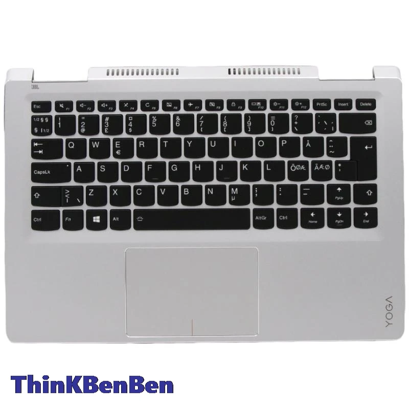 NDC Nordic Keyboard Silver Upper Case Palmrest Shell Cover For Lenovo Ideapad Yoga 710 14ISK 14IKB Laptop 5CB0L47358