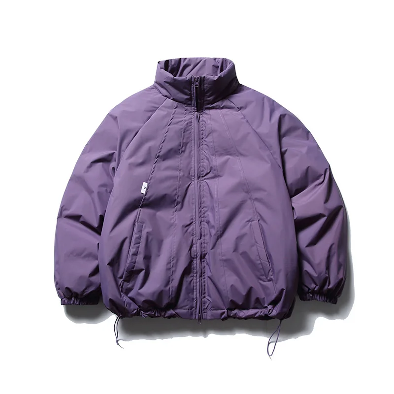 เสื้อแจ็คเก็ตพัฟเฟอร์ผู้ชายแบบคอตั้งสไตล์ญี่ปุ่น, เสื้อโค้ทผู้ชายแบบมินิมอล, เสื้อแจ็คเก็ตฤดูหนาวผู้ชายสีพื้นขนาดใหญ่