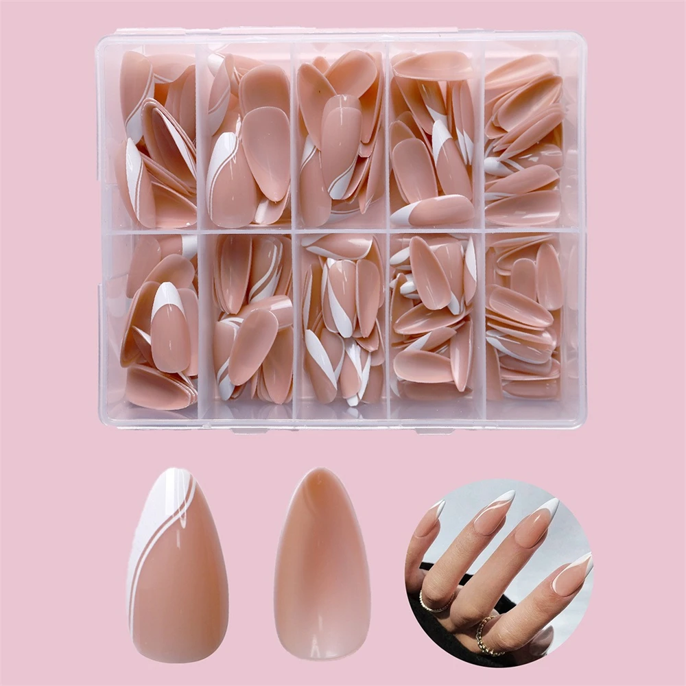 120 قطعة من جل الباليه الناعم البيضاوي القصير على الأظافر، أطراف أظافر صناعية مصممة مسبقًا لسهولة الاستخدام #4