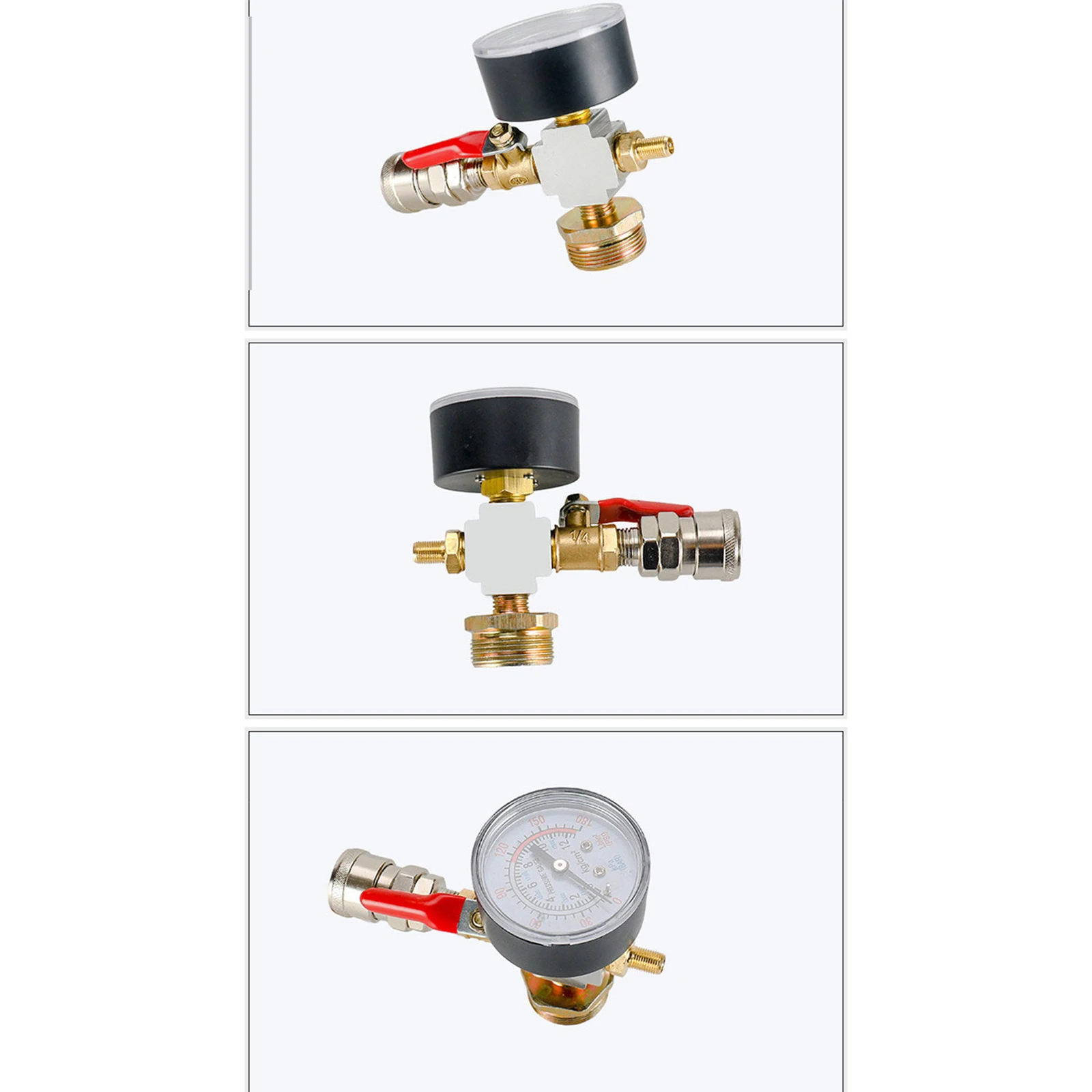

Small Air Tank Pressures Adapter with Gauge Reformed Inflatable Cylinder Adapters for Outdoor Nailing/Painting/Tire Inflation
