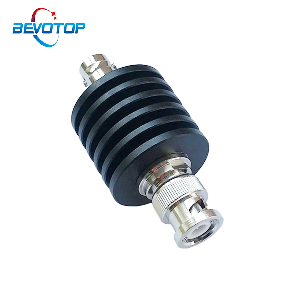 Atenuador RF BNC de 10W DC-3Ghz/4Ghz 1/2/3/5/6/10/15/20/30db/40db BNC RF enchufe de alimentación coaxial macho a conector hembra 50 Ohm BEVOTOP