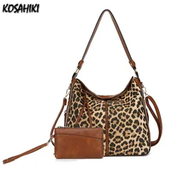 Fashion Vintage Elegant Y2k Shoulder Underarm Bag All Match Mini Purse Harajuku Leopard Women's Handbags High-capacity Tote Bags