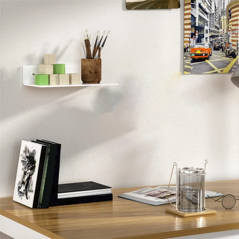 

AB66-прозрачная акриловая плавающая полка, небольшая настенная полка для хранения для декора ванной комнаты, гостиной