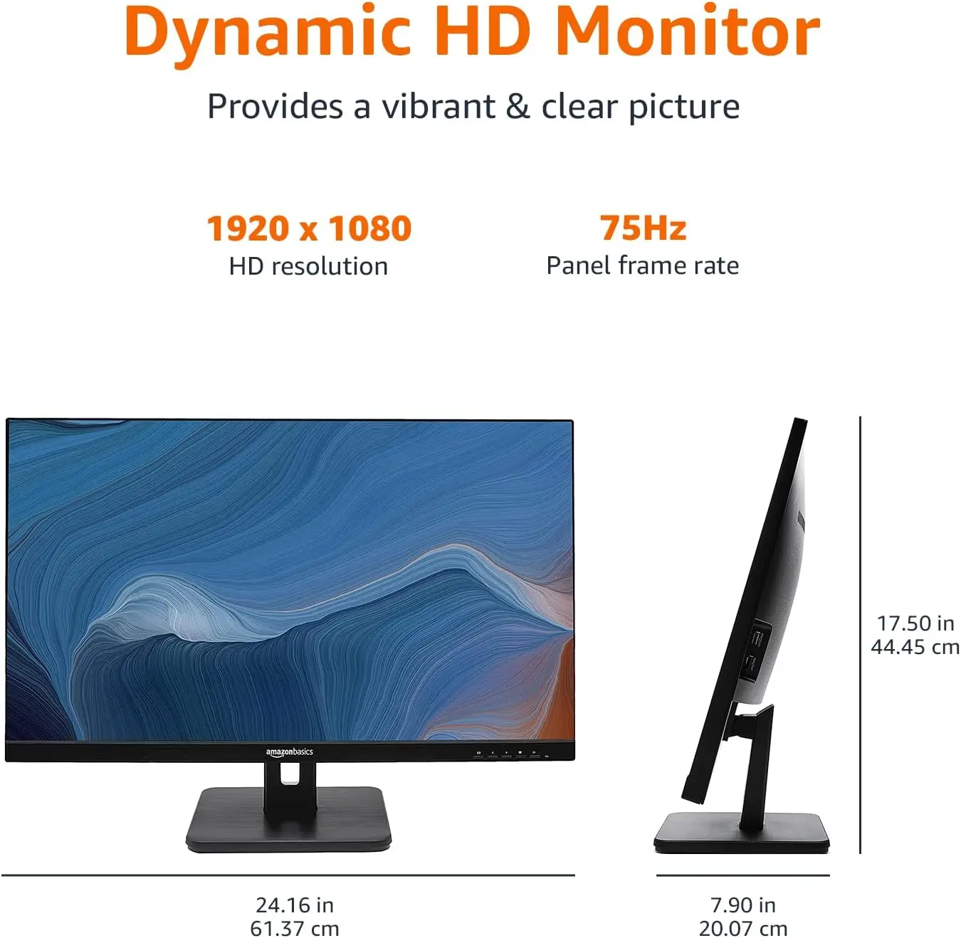 Monitor IPS da 27 pollici 75 Hz alimentato con tecnologia AOC FHD 1080P HDMI, porta Display e ingresso VGA compatibile VESA