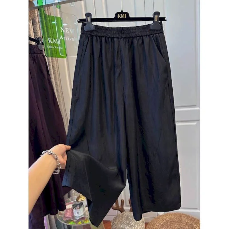 Straight Pants Large Size 2026 Casual Summer Wear Korean Style Solid Harajuku Ankle Length Trousers Streetwear Women Clothing