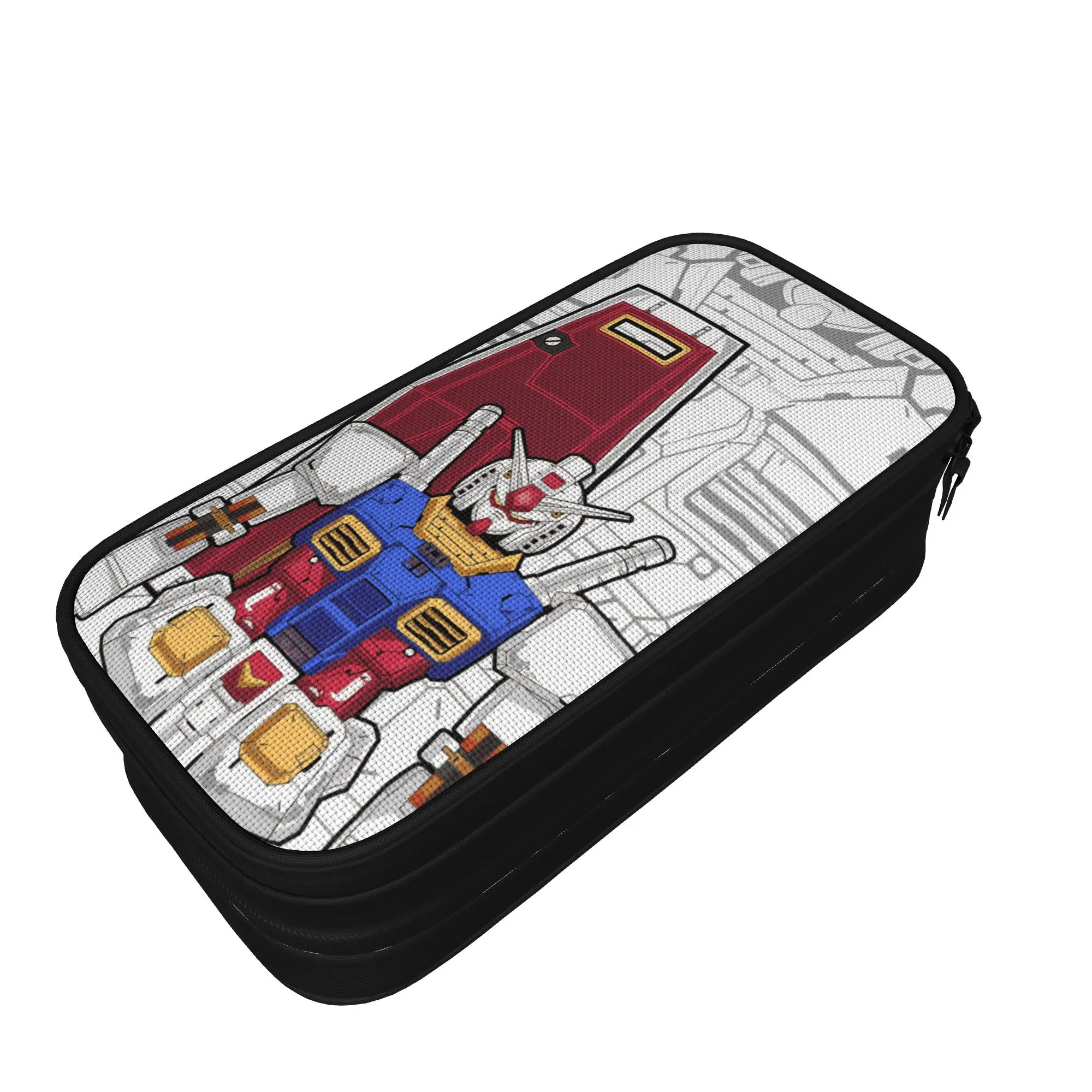mobile suit gundams Pencil Case Double Layer Large Capacity Office Supplies  Pen Case Gift