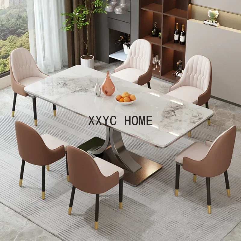 

Modern Slate Kitchen Table Marble Minimalist Design Golden Dining Table White Metal Mesa Comedor Tisch Home Furniture HD50CZ