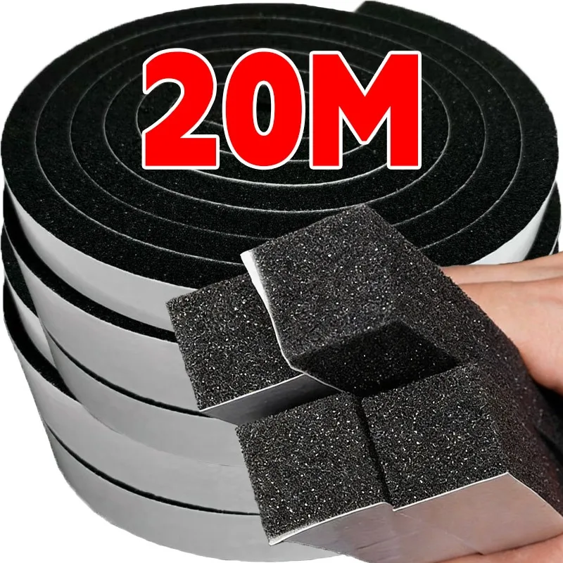 2-20M Self-Adhesive Sponge Sealing Strip for Home Door Window Seam Seal Strips Windproof Insulation Gap Sealing Foam Tapes