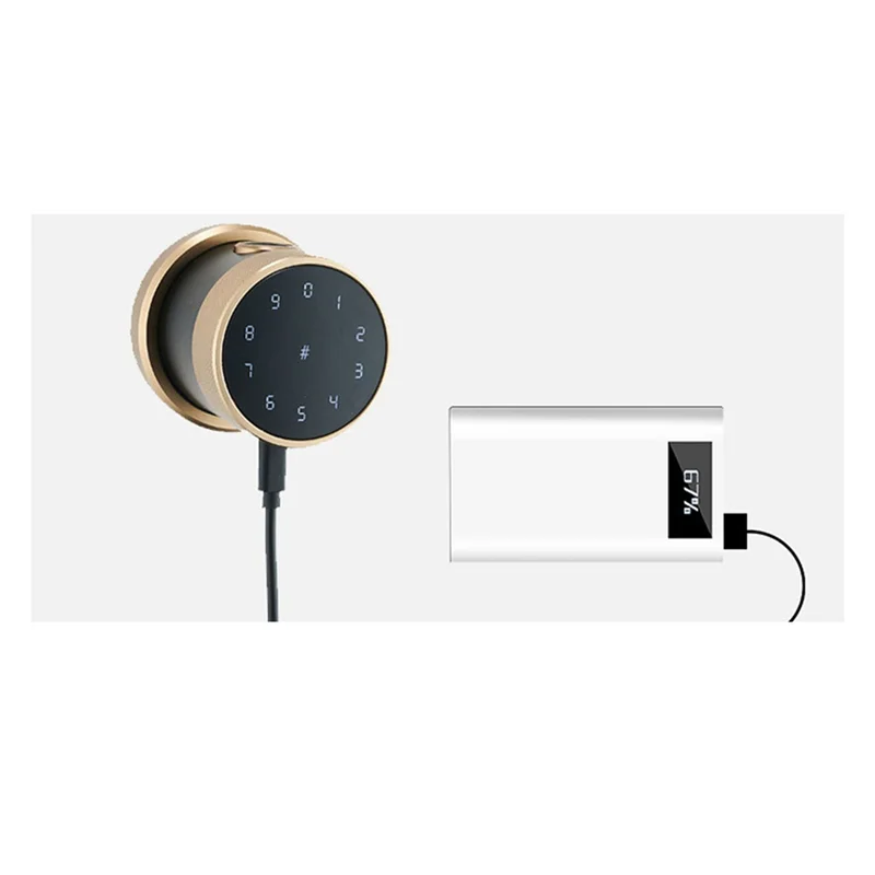 

Usa Door Handle Biometric Fingerprint Keypad Digital Electronic Wifi Ttlock Smart Bedroom Round Knob Door Lock(Black)