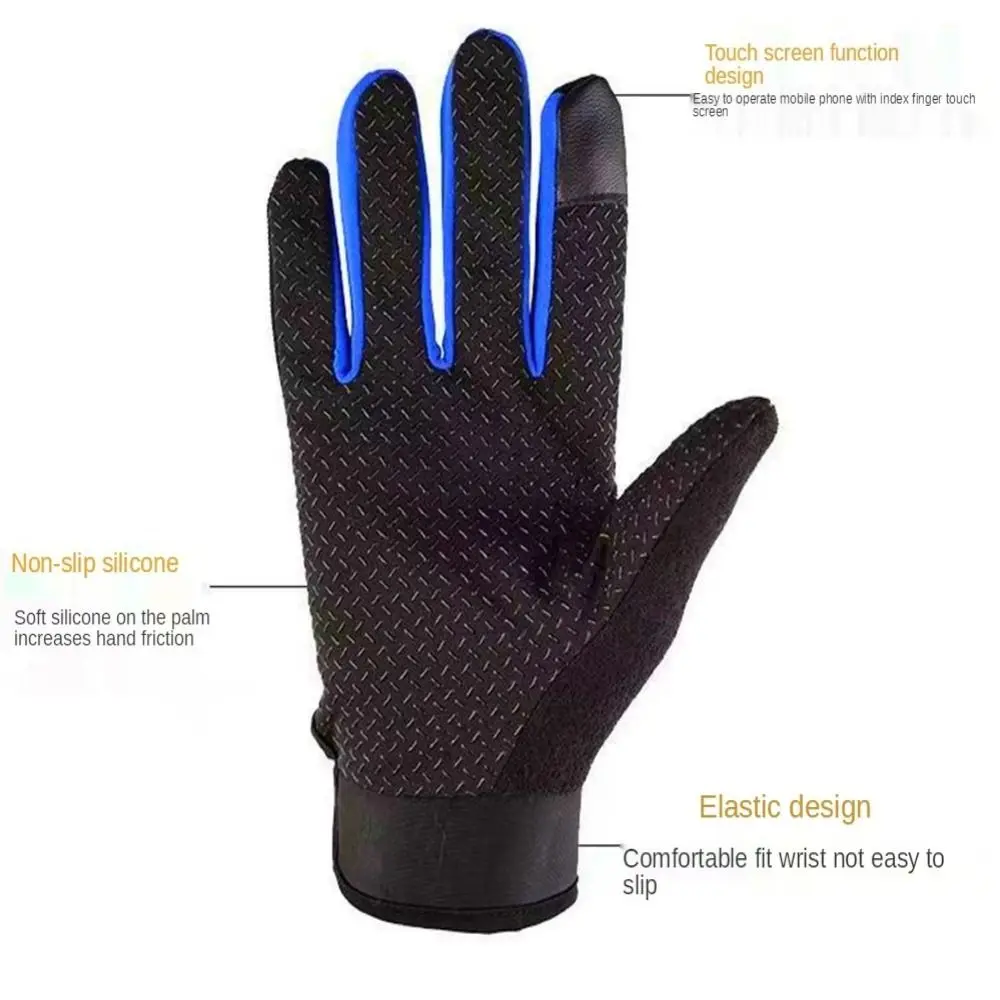 Guantes de dedo completo impermeables transpirables para deportes de carreras, guantes de motocicleta antideslizantes, guantes cálidos para ciclismo de carretera