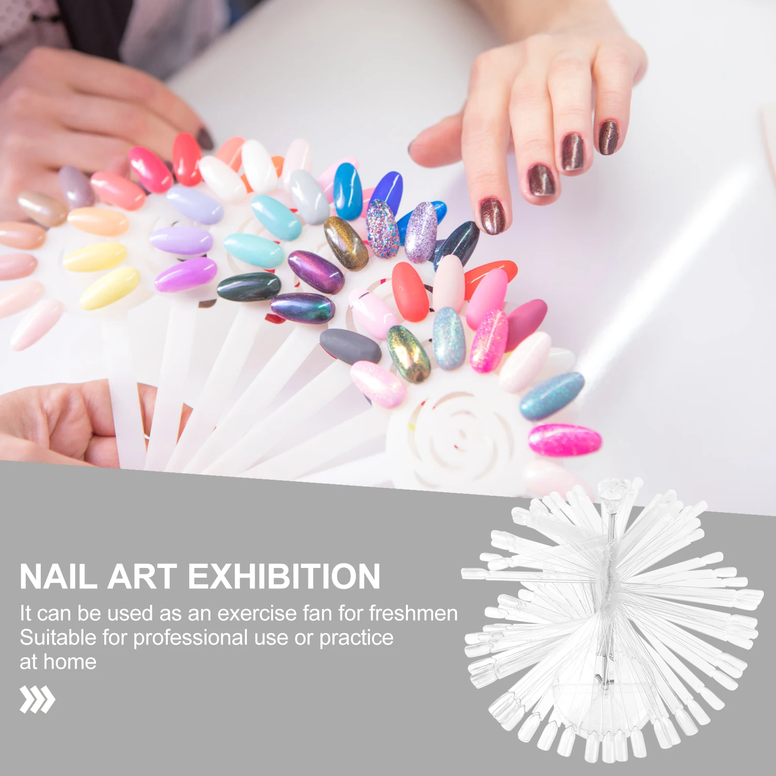 

120pcs Nail Polish Color Chart Display Stand Spiral Nail Tips Sticks Holder Uv Gel Practice Fan Board For Salon Home Training