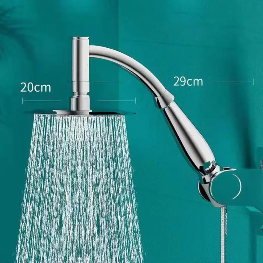 High Pressure Rainfall Shower Head Large Stainless Steel Curved Shower Extension Square Shower Head Extension view 4