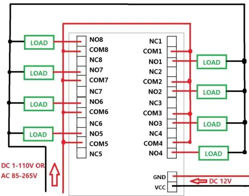 12V 8CH Android Phone Bluetooth Control Relay for Vending  Smart Household