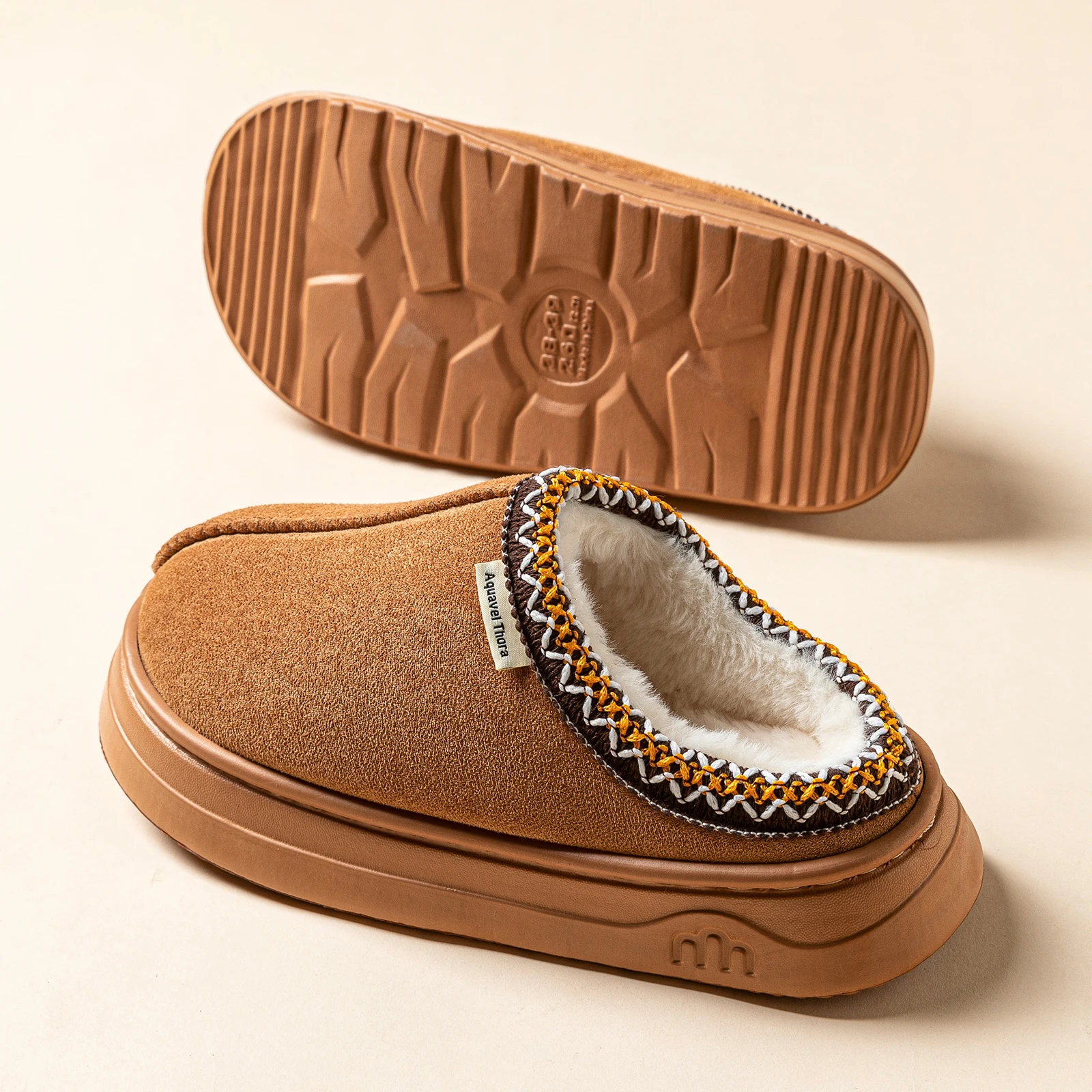 موضة الشتاء لينة وحيد شبشب نسائي الأحذية غامض في الهواء الطلق عادية بسيطة المضادة للانزلاق داخلي دافئ الراحة الرجال أفخم أحذية المنزل #3