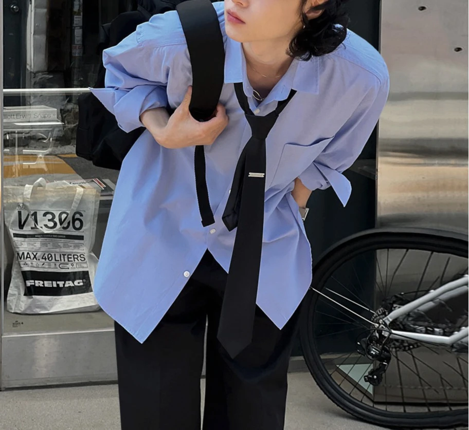 

Simple Style Solid Color Long-sleeved Shirt Men's 2026 Spring and Autumn Loose Casual Shirt
