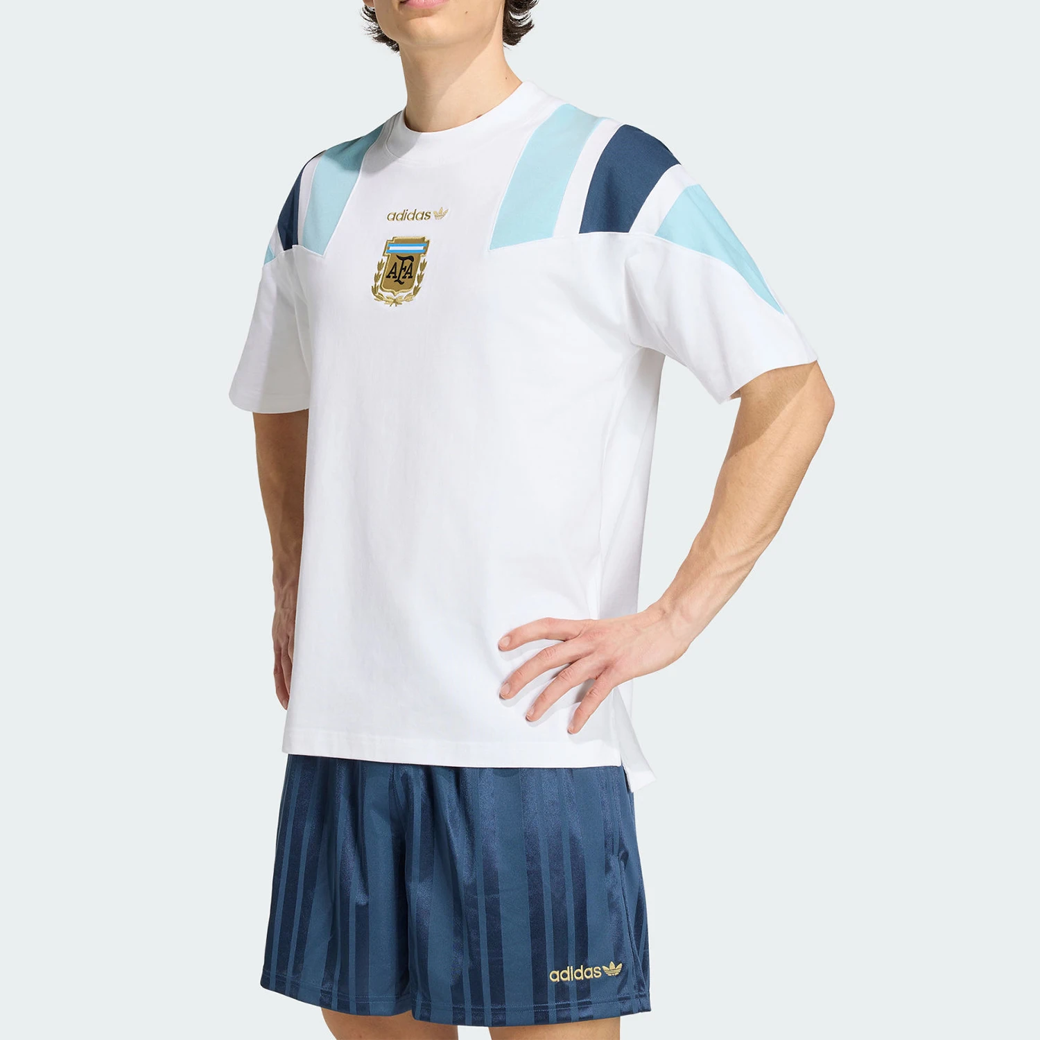 Adidas genuine men's breathable casual sports printed knitted short sleeved T-shirt KG2288
