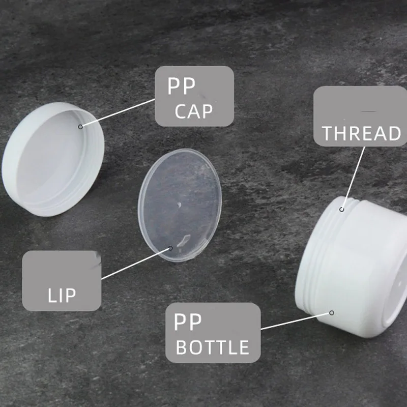 50Pcs สีขาวขวดเครื่องสำอางด้านใน Liners,เติมที่ใส่อุปกรณ์แต่งหน้า,ครีมพลาสติกที่ใส่สำหรับการเดินทาง10G 20G 30G 50G 100G