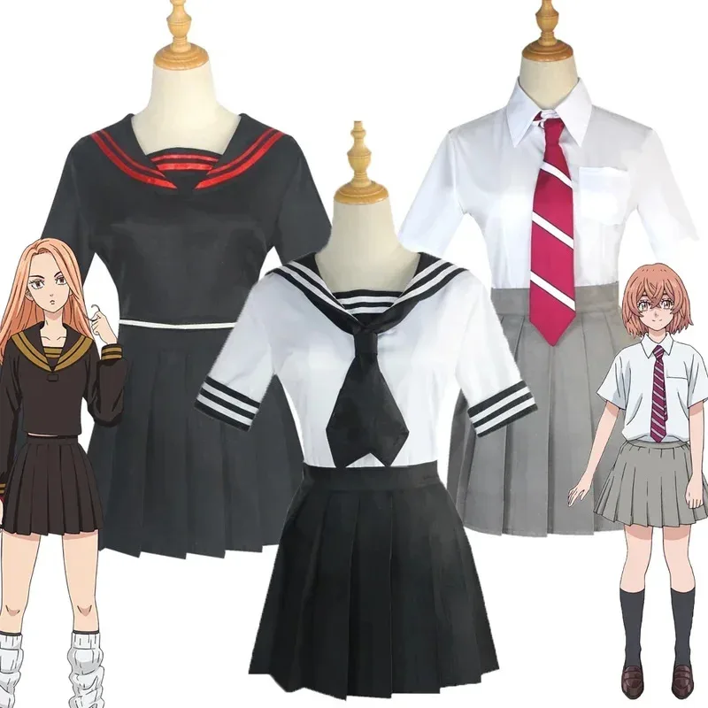 

Anime Tokyo Revengers Shiba Yuzuha Senju kawaragi Hinata tachihana cosplay costume JK uniform suit woman sailor suit skirt