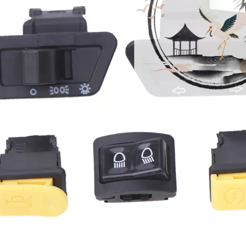 

5Pcs/Set Motorcycle Button Switch Head Light Horn Dimmer Turn Singal Starter High Low Beam Electric Start Button For Moto