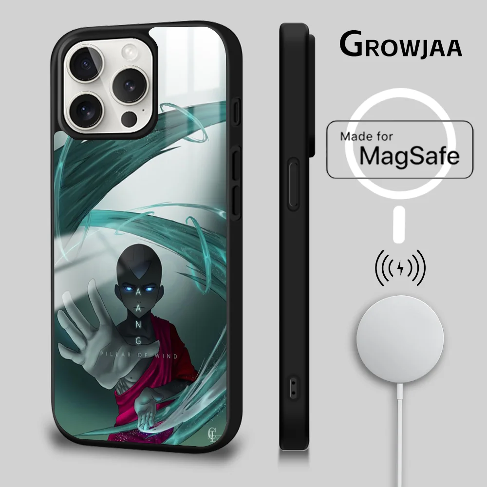 Avatar The Last Airbender Phone Case For iPhone 16 15 14 13 12 11 Pro Max Plus Mini New Magsafe Mirror Wireless Magnetic Cover