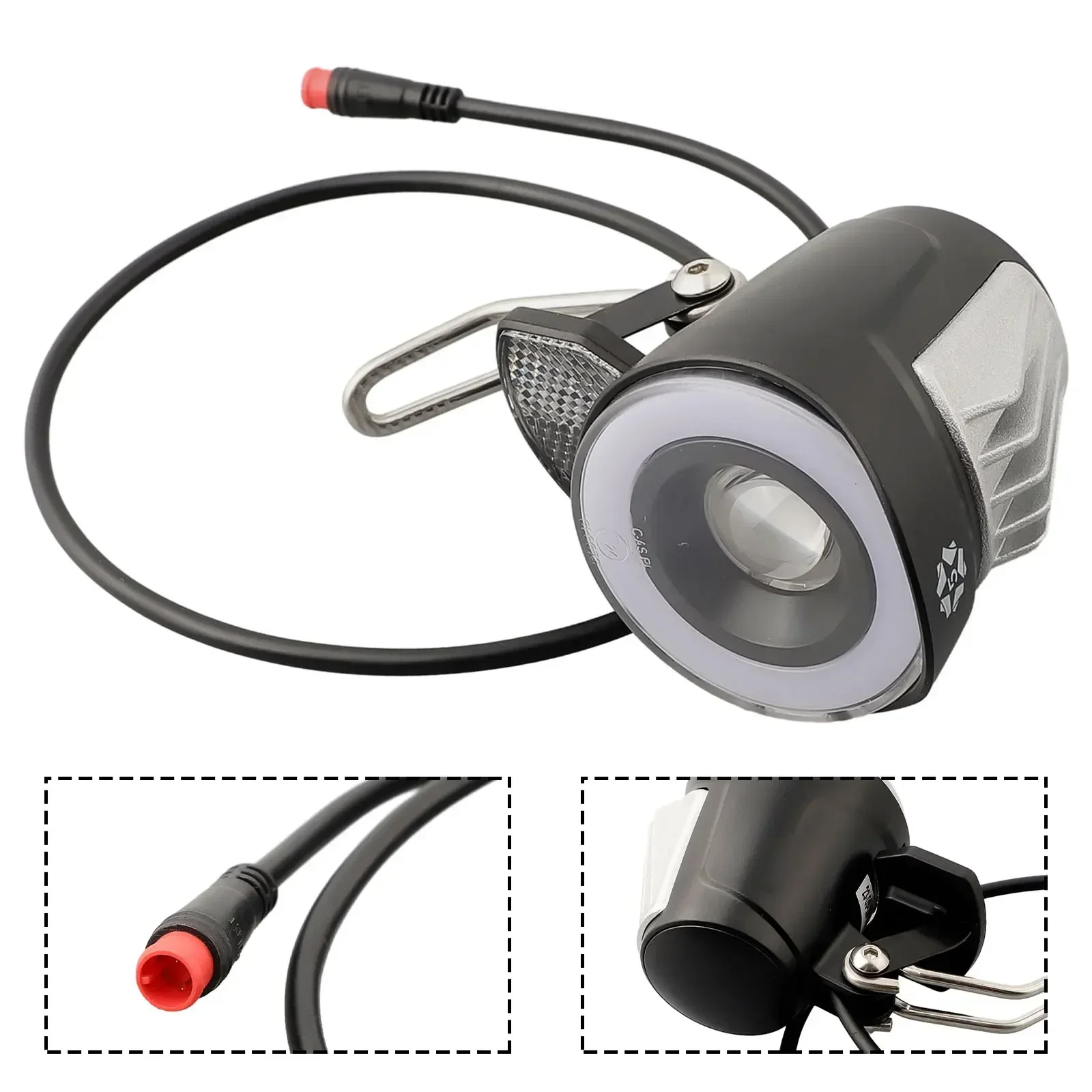 6V-48V Ebike LED Faro Luce anteriore Faretto 2 pin Connettore impermeabile Accessori universali per biciclette elettriche