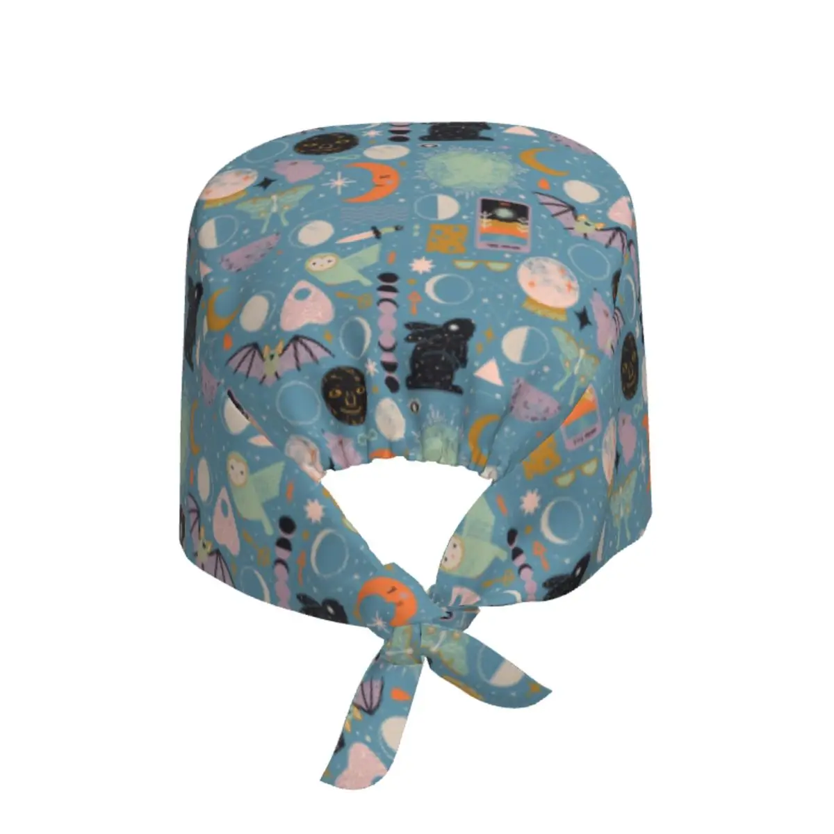 Custom Lunar Eclipse Pattern Celestial Space Moon Working Hat Halloween Witch Scrub Caps Scrub Nursing Doctor Surgeon Cap