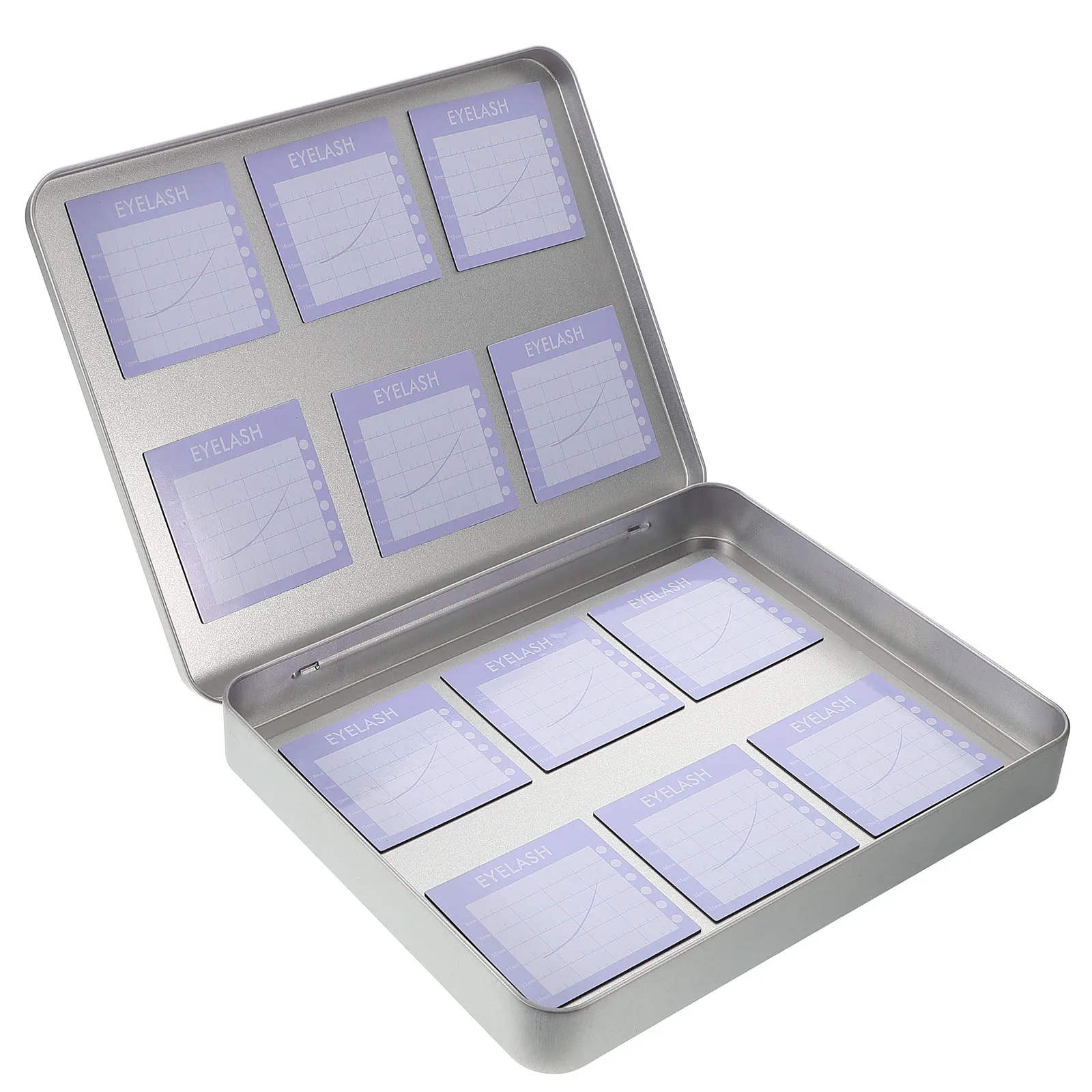 

Eyelash Storage Box Medium Silver Magnetic Sheet Protective Case Portable ganizer K5 Anti Dust eyelash case tinplate box lash