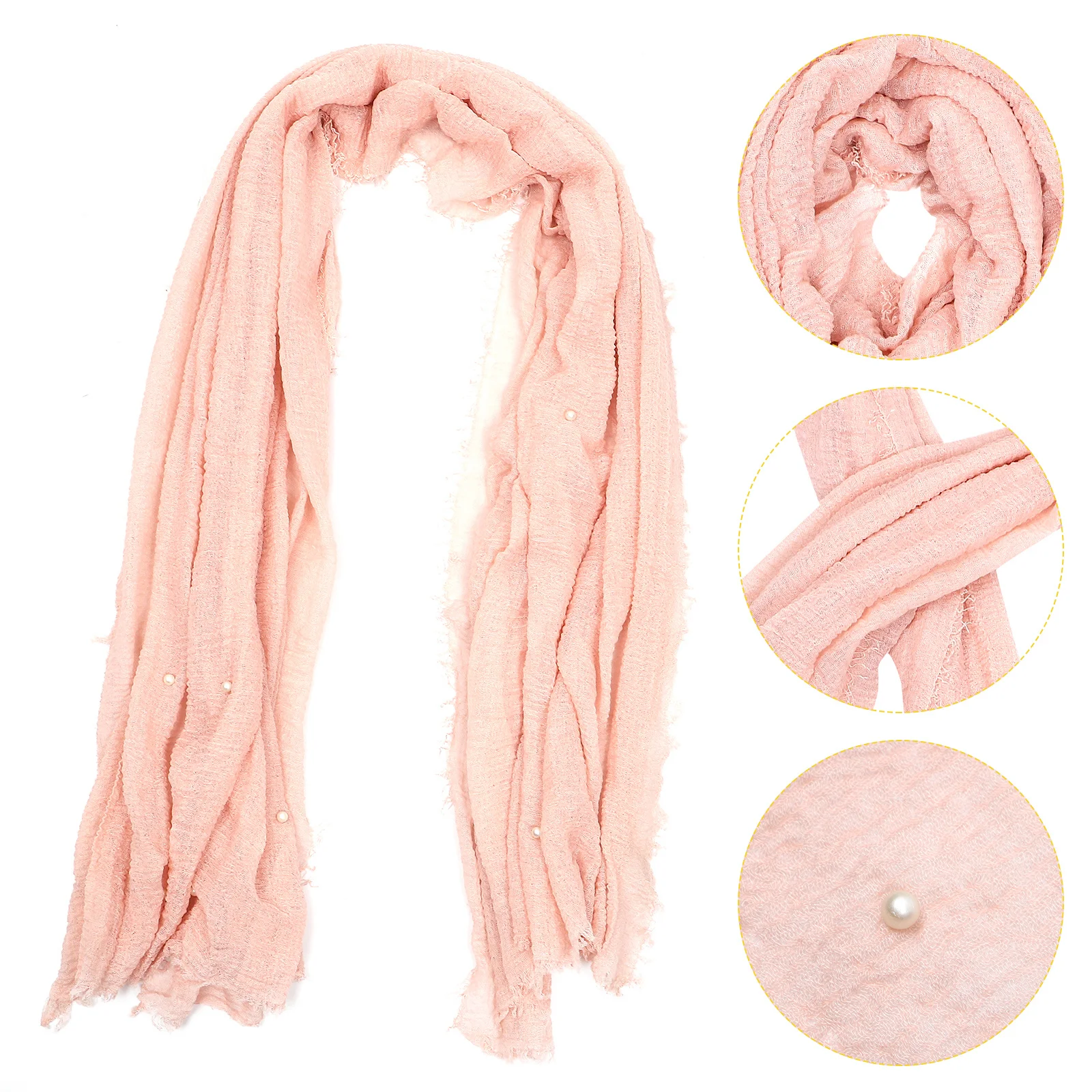 

Pearl Turban Shawl Luxury Scarf Women Designers Scarves for Cashmere Scarfs Neck Woman Women's Head Silk Wraps Dressy