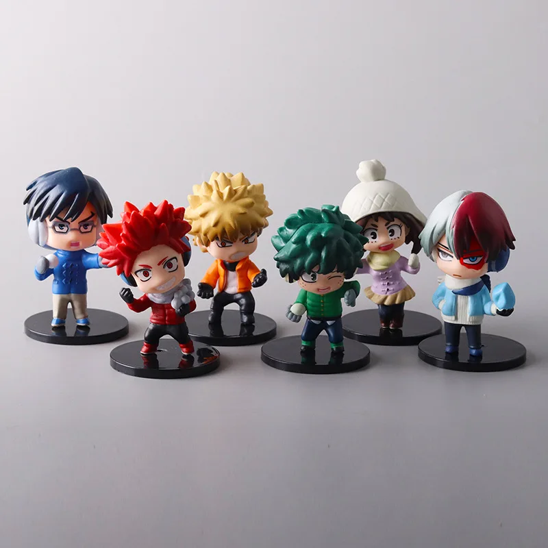 ماي هيرو أكاديميا 6 قطع إصدار ليندا. Midoriya All Might Bakugou Shoto Ochaco PVC Figur deaction Boku no Hero regalo muñeca