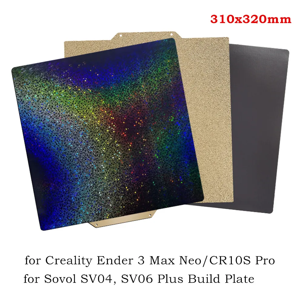 Ender 3 Max Neo Build Plate 310x320 for Sovol SV06 Plus Creality CR10S Pro 3D Printer Textured PEI Smooth PET PEO Print Bed