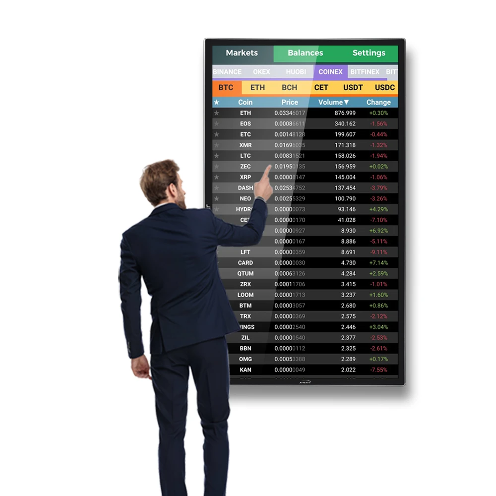 4K HD Indoor and Outdoor Digital Signage Monitor Interactive Wall Mounted Transparent LCD Screen Display for Advertising