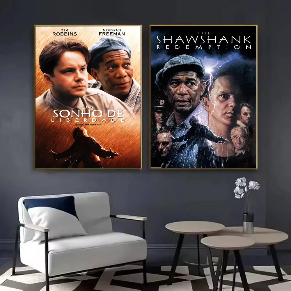 The S-Shawshank Redemption Poster Waterproof Sticky Wall Art Print For Bedroom Living Room Hallway Bar Home Decor