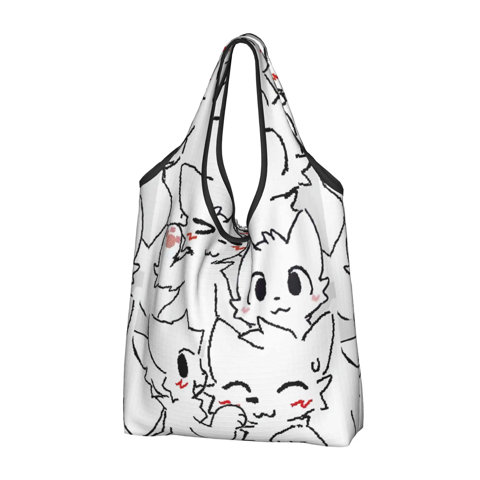 Recycling Boykisser Silly Cat Shopping Bag Women Tote Bag Portable Hot Groceries Shopper Bags