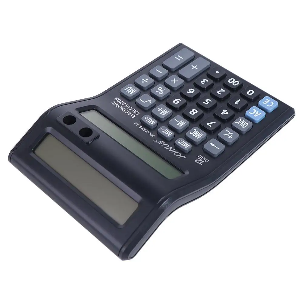 

Dual Screen 12 Digits Calculator Large Screen Display Battery Powered Mechanical Calculator Practical Easy To Use