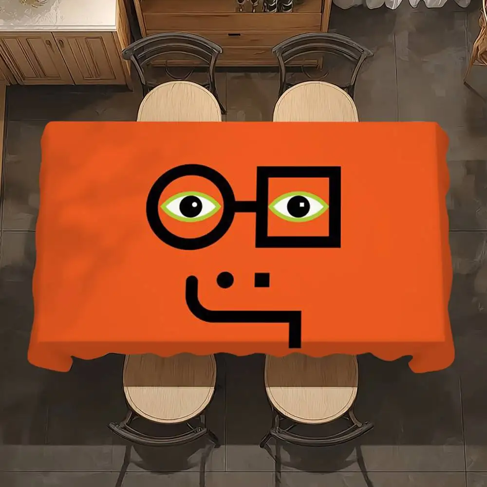 Art J-Jean J-Jullien Cute Table Cloth Party Decor Dining Room Home Kitchen Patios Waterproof Stain-Proof Table Cloth