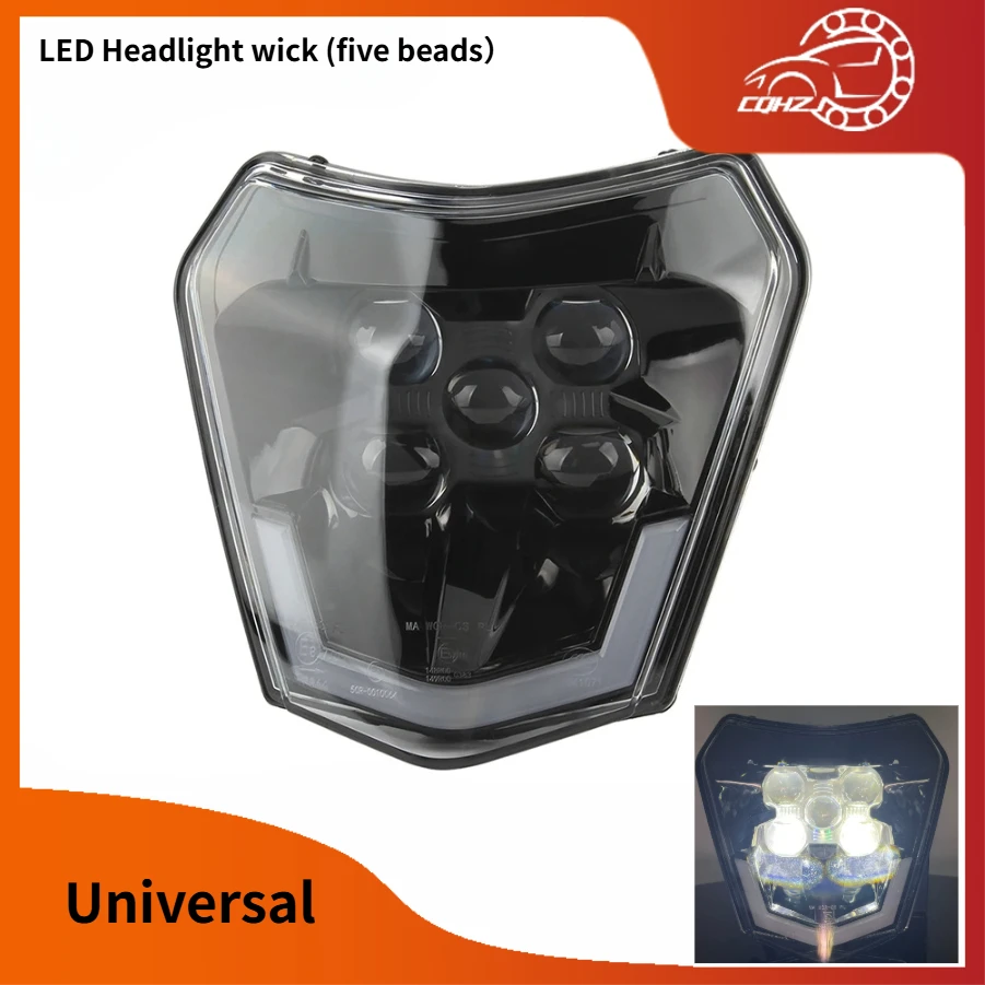 CQHZJ Motorcycle 12V LED Headlight Plate Fairing Headlight Wick For KTM EXC 300 XCW 250 350 Dirt Bike Motorcycle Accesorios