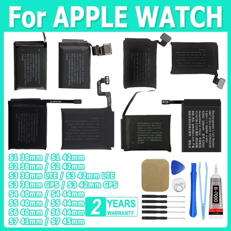 Replace iWatch Battery For AppleWatch Series SE 7 6 5 4 3 2 1 Bateria For IWatch S1 S2 S3 LTE S4 S5 S6 S7 38/40/41/42/44/45/4