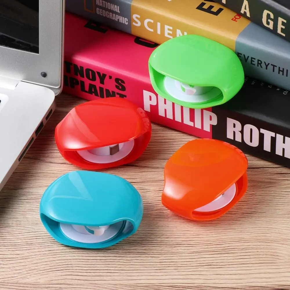 Desktop Organiser Earphone Automatic Retractable Cable Earphone Wrap Headphone Cable Storage Box Cord Winder Clip