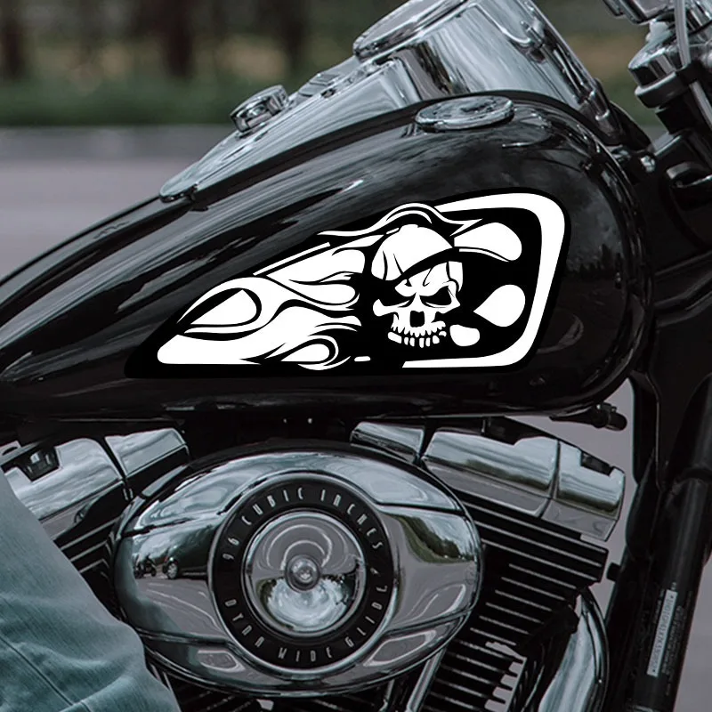 

2 шт./компл. наклейки для модификации мотоцикла, ретро наклейки для украшения топливного бака мотоцикла, мотоцикл в индивидуальном стиле черепа